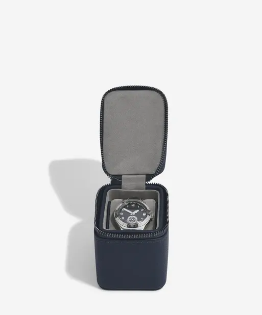 Navy Blue Small Zipped Watch Box