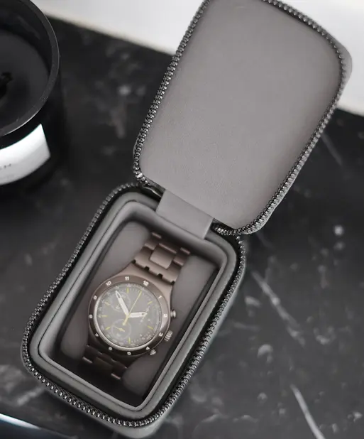 Slate Grey Small Zipped Watch Box