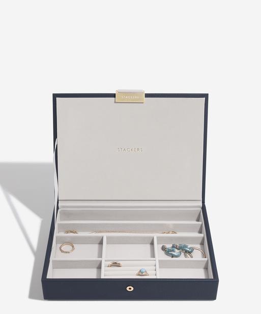 Navy Pebble Classic Jewellery Box Lid