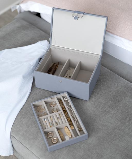 Dusky Blue Luxury Classic Jewellery Box