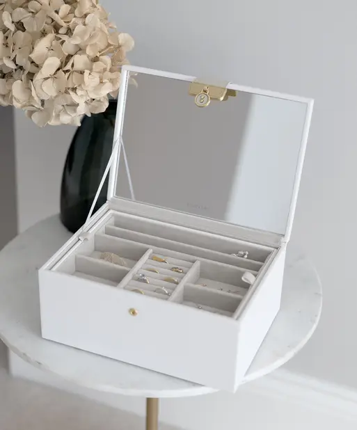 Pebble White Luxury Classic Jewellery Box