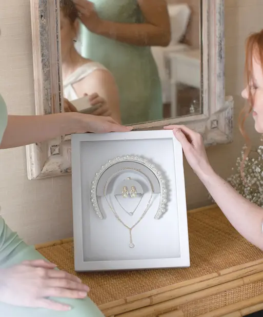 White Jewellery Glass Display Frame