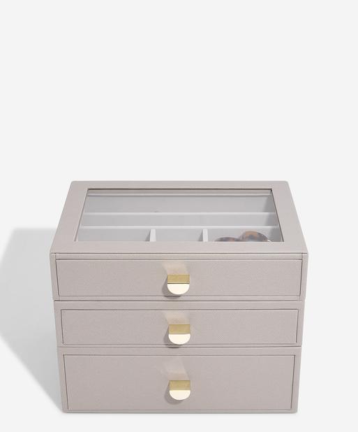 Taupe Classic Display Jewellery Box Set of 3