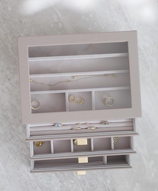 Taupe Classic Display Jewellery Box Set of 3