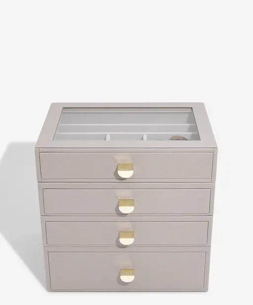 Taupe Classic Jewellery Box  - Set of 4 (with drawers)