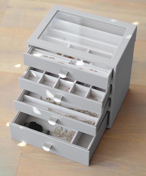 Pebble Grey Classic Display Jewellery Box Set of 4