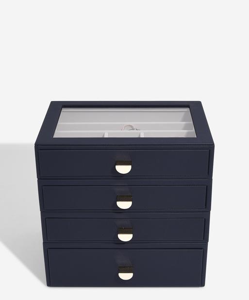 Navy Blue Classic Display Jewellery Box Set of 4