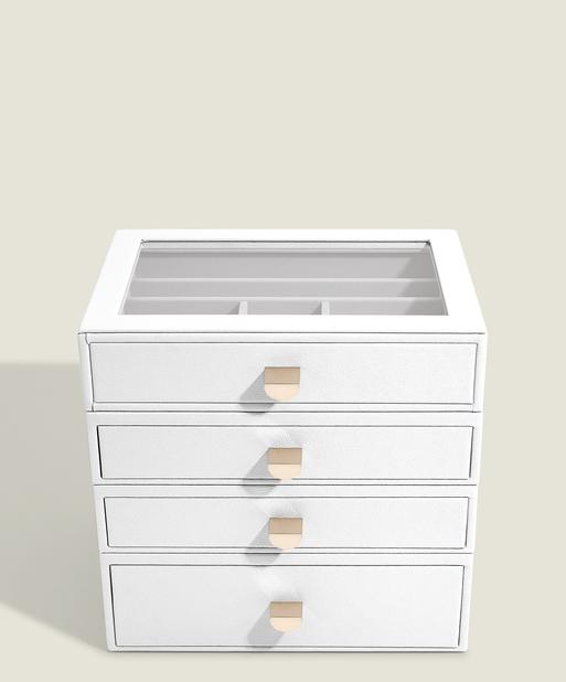 Pebble White Classic Display Jewellery Box Set of 4