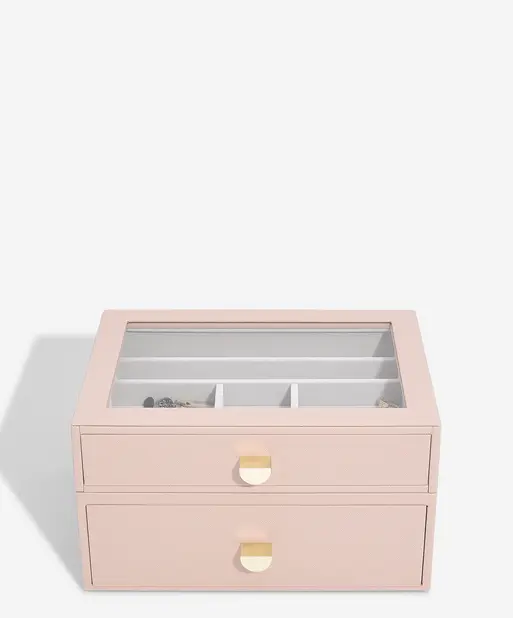Blush Pink Classic Display Jewellery Box Set of 2