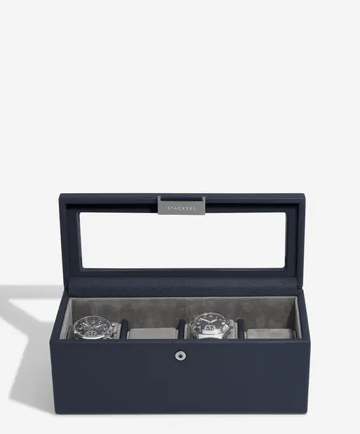 Navy Blue 4 Piece Watch Box