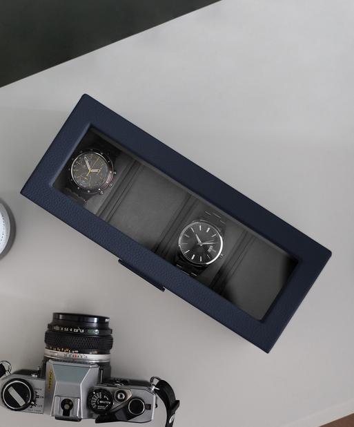 Navy Blue 4 Piece Watch Box