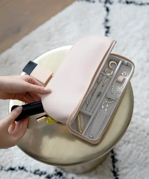 Blush Pink Cosmetic and Jewellery Bag