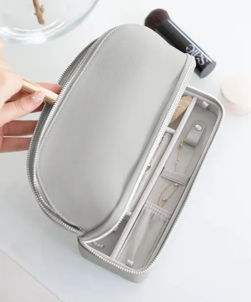 Pebble Grey Cosmetic and Jewellery Bag