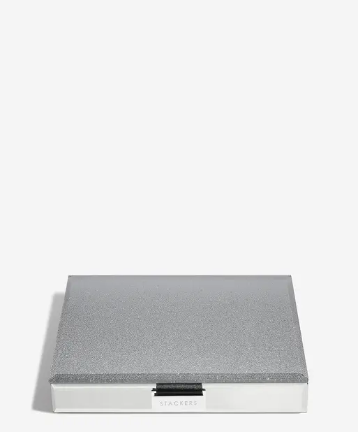 Graphite Glitter Glass Classic Jewellery Box Lid