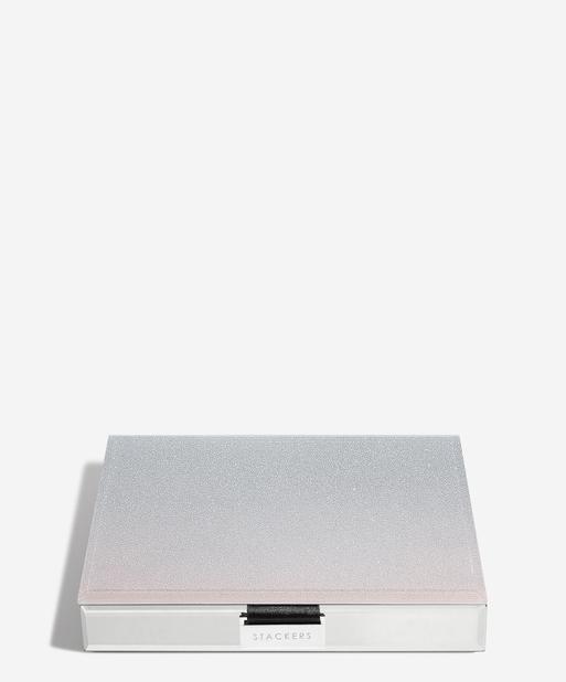 Pink Glitter Glass Classic Jewellery Box Lid