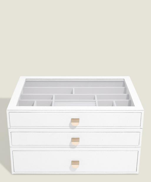 Pebble White Supersize Display Jewellery Box Set of 3 