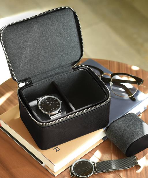 Black Large Zipped Watch Box