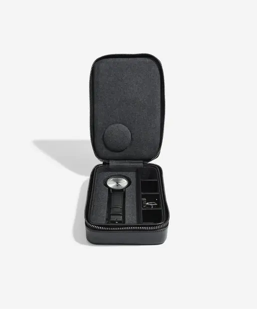 Black Travel Watch & Cufflink Box