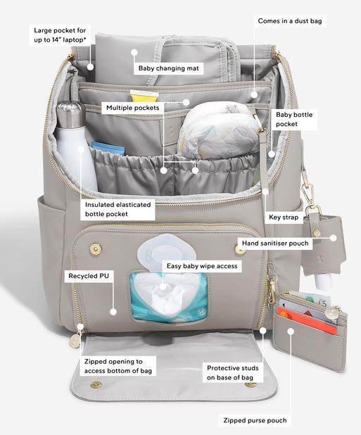 Taupe Baby Changing Backpack