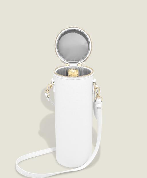 Pebble White Champagne Bottle Bag
