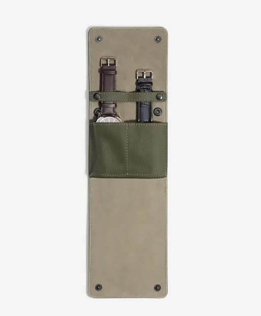 Etui na zegarki Stackers Pebble oliwkowe podwójne