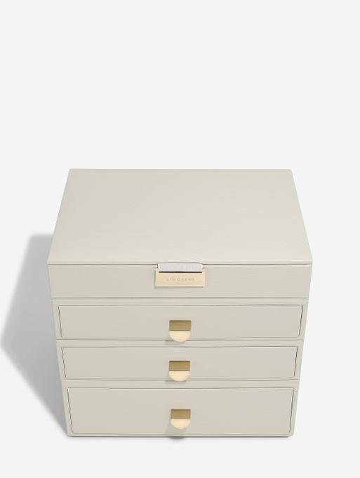 Oatmeal Classic Jewellery Box 3-Drawer Set