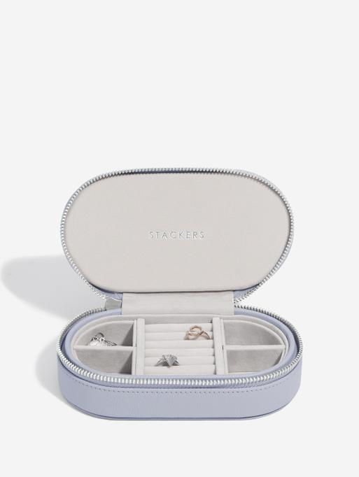 Lavender Oval Zipped Jewellery Box