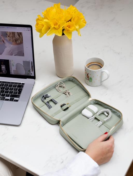 Sage Green Cable Tidy Bag