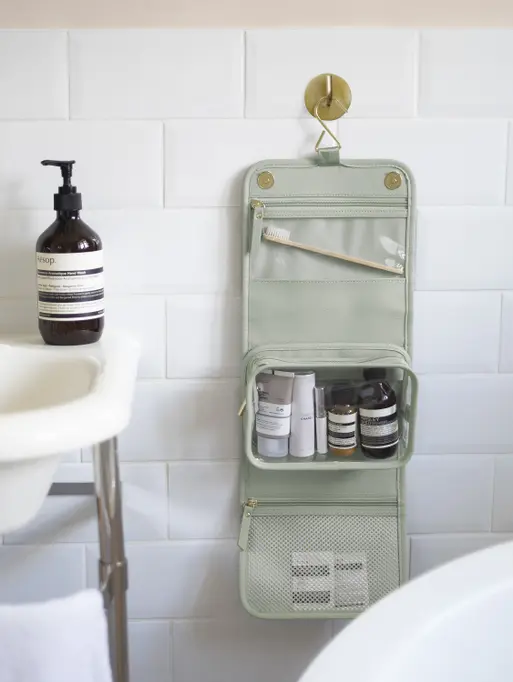 Sage Green Small Hanging Washbag