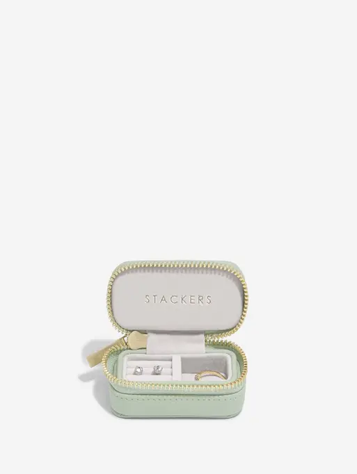 Sage Green Petite Zipped Jewellery Box