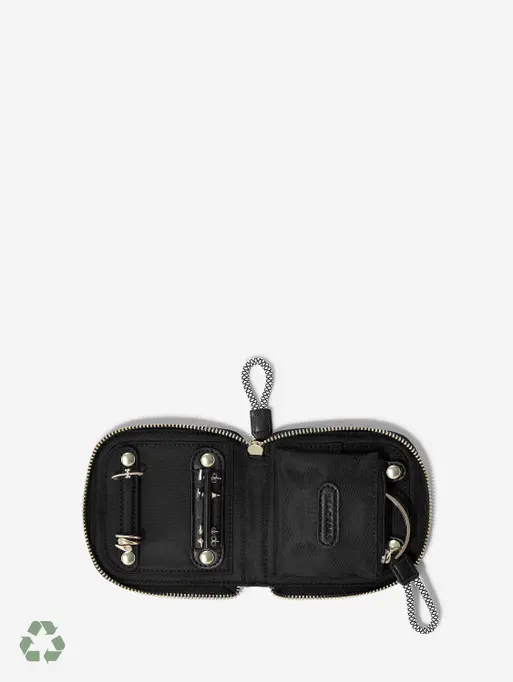 Recycled Nylon Black Compact Jewellery Roll
