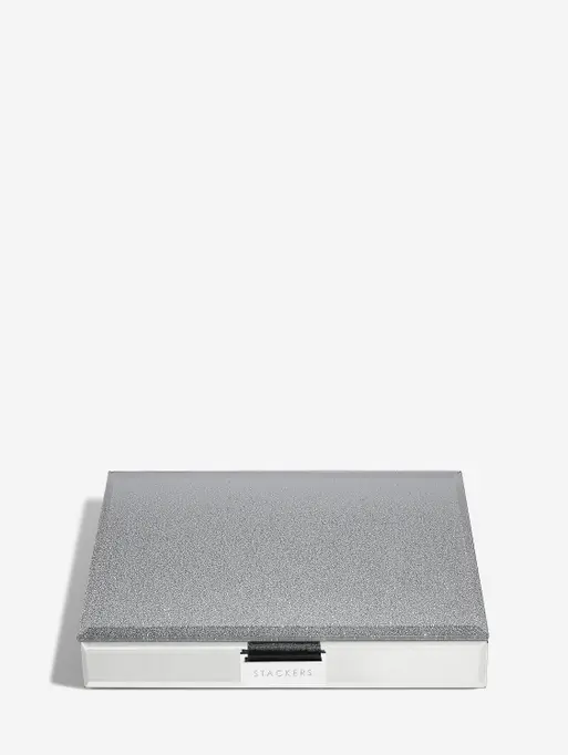 Graphite Glass Classic Jewellery Box Lid - Imperfect lining