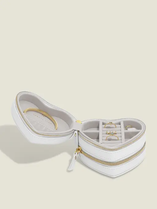 Abbott Lyon X Stackers White Zipped Heart Jewellery Box