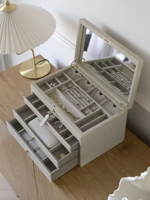 Oatmeal Large Luxury Jewellery Box