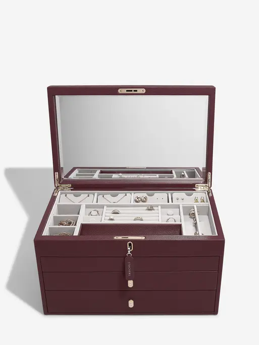 Burgundy Large Luxury Jewellery Box