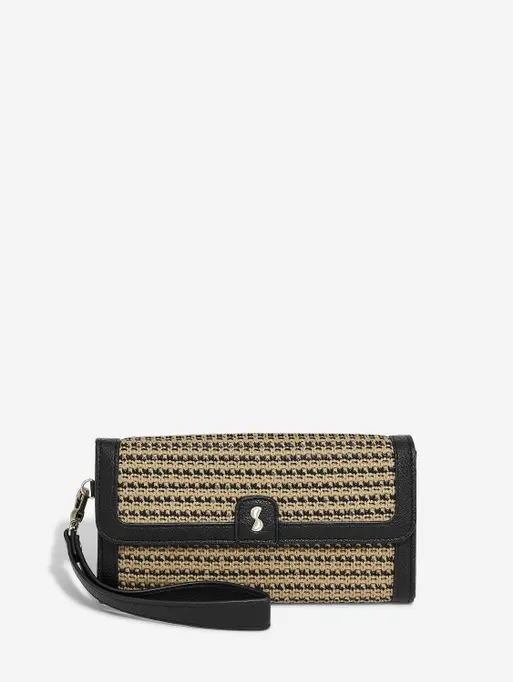 Black Raffia Purse