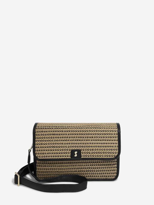 Black Raffia Crossbody Bag