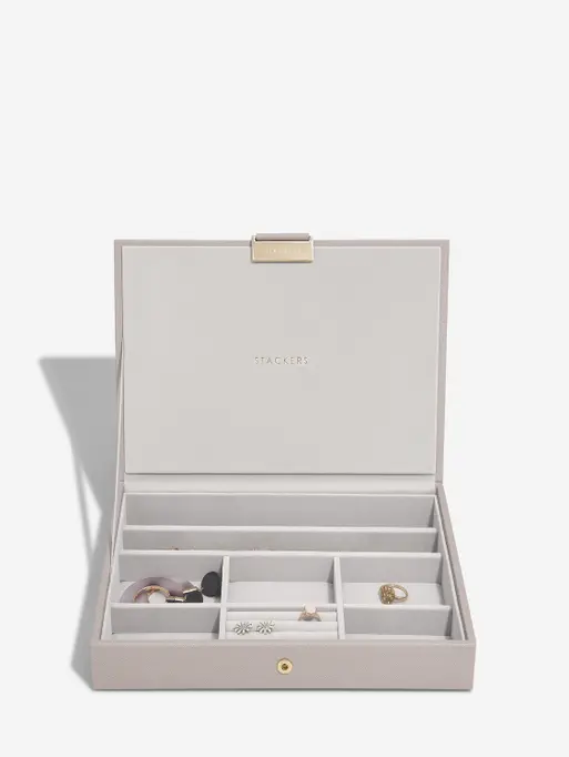 Taupe Raffia Classic Jewellery Box Lid