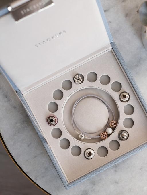 Dusky Blue Charm Jewellery Box Lid
