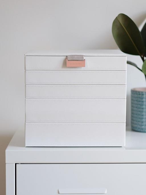 White & Rose Gold Classic Jewellery Box Set of 5