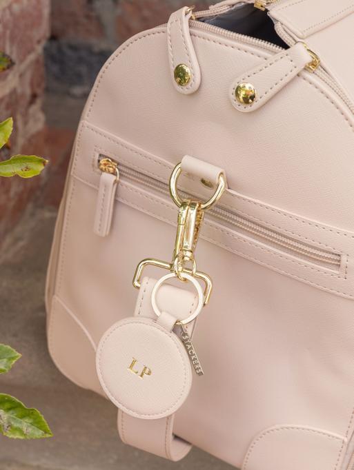 Personalised Blush Round Keyring