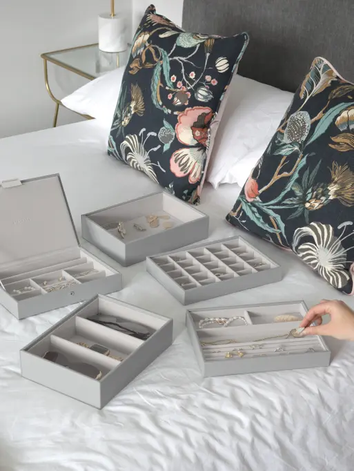 Pebble Grey Classic Jewellery Box Set of 5