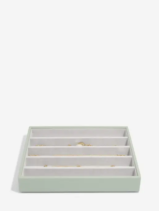 Szkatułka na biżuterię Stackers pięciokomorowa classic zieleń szałwiowa