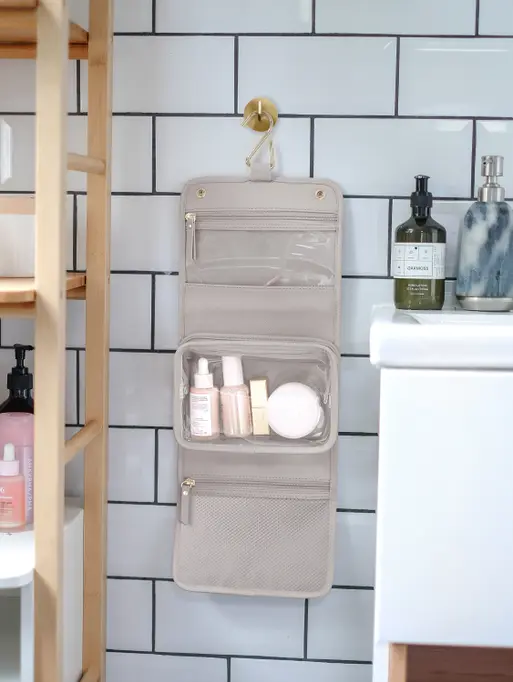 Taupe Small Hanging Washbag