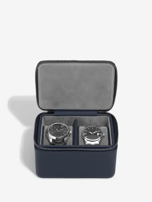 Pudełko na zegarki podróżne Stackers Pebble dwukomorowe granatowe
