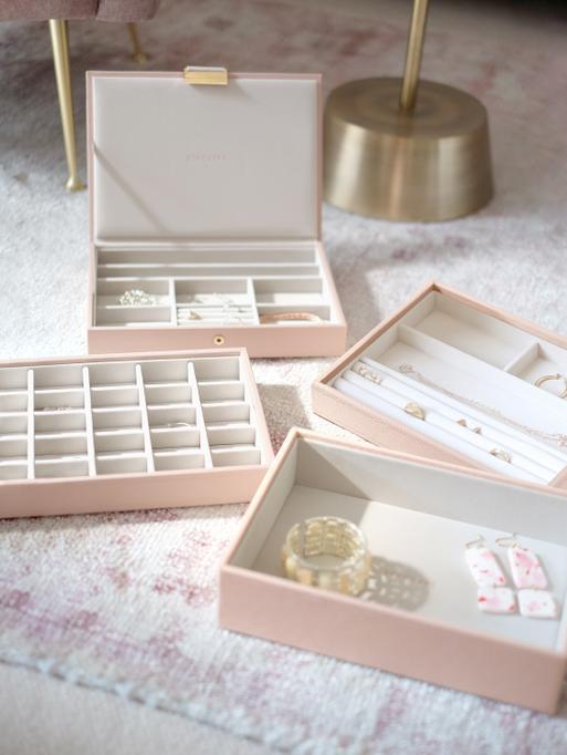 Blush & Champagne Gold Classic Jewellery Box Set of 4