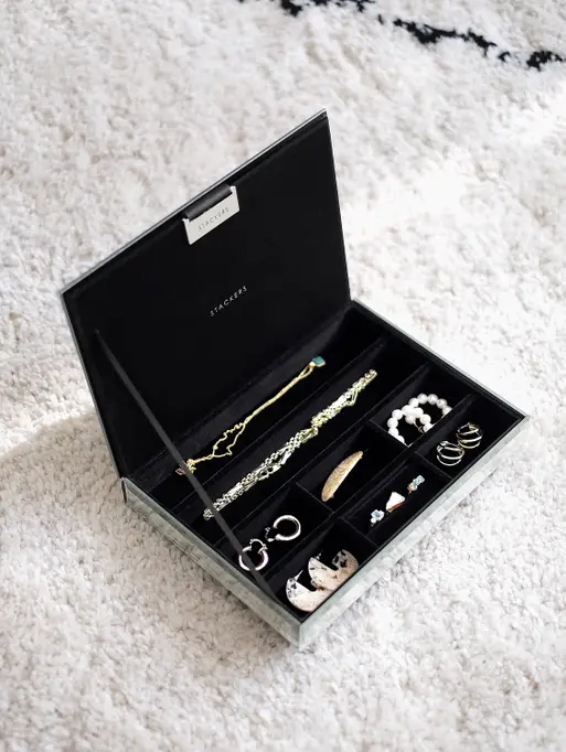 Mirror Glass Classic Jewellery Box Set of 3