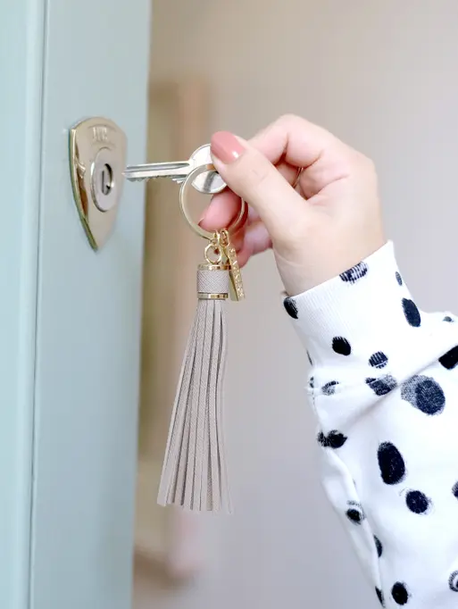 Taupe Tassel Keyring