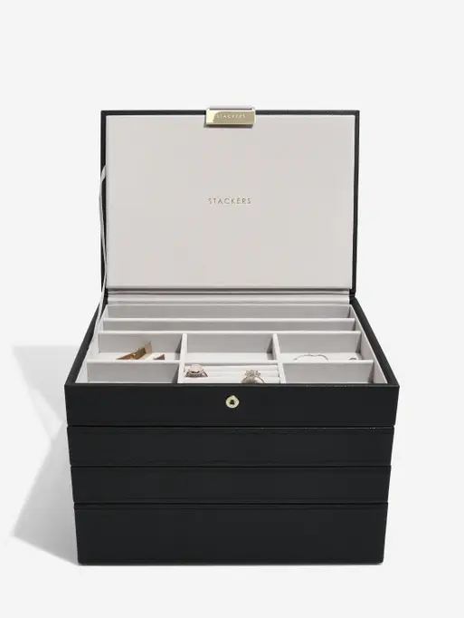 Black Classic Jewellery Box Set of 4