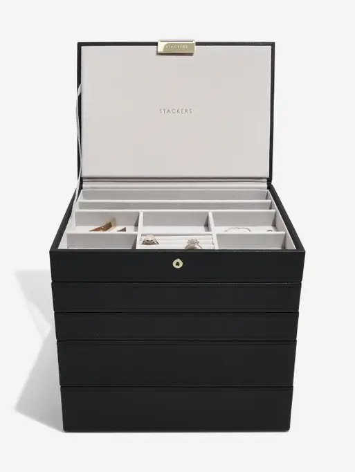 Black Classic Jewellery Box Set of 5